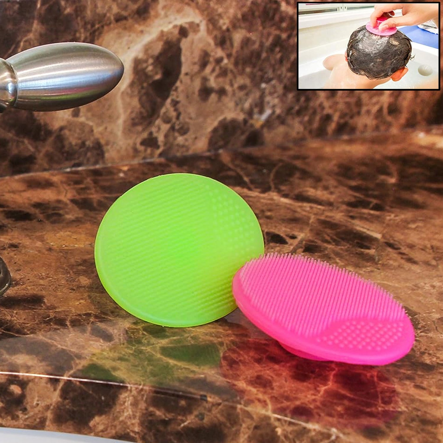 Bath  Facial Cleansing Brush Soft Silicone Face Scrubber (2 Pc Set) Bath  Facial Cleansing Brush Soft Silicone Face Scrubber (2 Pc Set)
